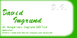 david imgrund business card